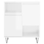 vidaXL Buffet Blanc brillant 60x35x70 cm Bois d'ingénierie