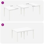 vidaXL Ensemble de Salle à Manger de Jardin 7 Pièces avec Coussins Blanc Rattan Poly