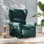 vidaXL Fauteuil inclinable électrique Vert foncé Tissu