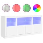 vidaXL Buffet avec lumières LED blanc 142 5x37x67 cm
