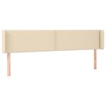 vidaXL Tête de lit avec oreilles Crème 183x16x78/88 cm Tissu