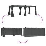 vidaXL Tonnelle avec rideaux anthracite 6x3 m acier