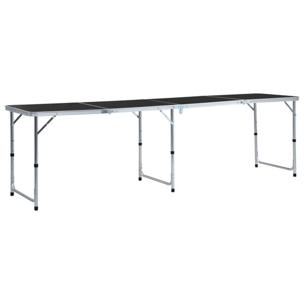 vidaXL Table pliable de camping Gris Aluminium 240x60 cm