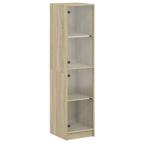 vidaXL Buffet avec portes en verre chêne sonoma 35x37x142 cm