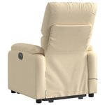 vidaXL Fauteuil inclinable de massage Crème Tissu