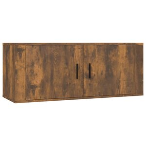 vidaXL Meuble TV mural Chêne fumé 100x34 5x40 cm