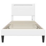 vidaXL Cadre de lit avec bandes LED Blanc 80 x 200 cm Simili cuir