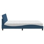 vidaXL Lit avec matelas bleu 140x200 cm tissu