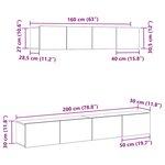 vidaXL Ensemble de meubles TV 4 pièces en bois noir