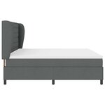 vidaXL Lit à ressorts avec matelas Gris foncé 200 x 200 cm tissu