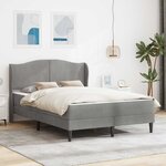 vidaXL Cadre de lit avec tête de lit Gris clair 140 x 190 cm Velours