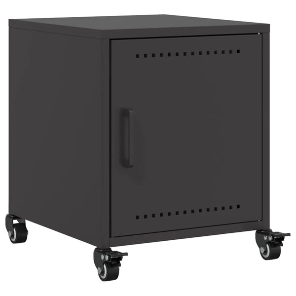 vidaXL Table de chevet noir 36x39x43 5 cm acier