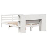 vidaXL Lit bibliothèque sans matelas blanc 150x200 cm bois pin massif