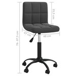 vidaXL Chaises pivotantes à manger lot de 4 noir velours