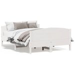 vidaXL Cadre de lit sans matelas blanc 120x200 cm bois de pin massif