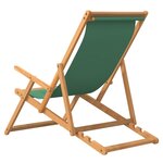 vidaXL Chaise de plage pliable Bois de teck solide Vert