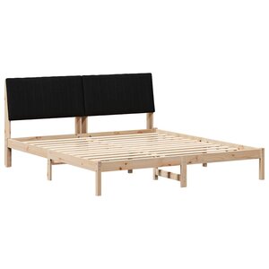 vidaXL Cadre de lit avec tête de lit Marron 180 x 200 cm Pin massif