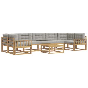 vidaXL Ensemble de canapés d'extérieur 6 Pièces Blanc et gris clair