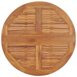 vidaXL Table à dîner pliable de jardin Ø90x75 cm Bois de teck solide