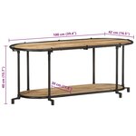 vidaXL Meuble TV 100x42x40 cm bois massif de manguier brut