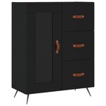 vidaXL Buffet haut Noir 69 5x34x180 cm Bois d'ingénierie