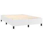 vidaXL Sommier à lattes de lit matelas LED Blanc 140x190 cm Similicuir