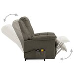 vidaXL Fauteuil de massage Taupe Tissu