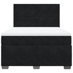 vidaXL Sommier à lattes de lit avec matelas Noir 140x190 cm Velours