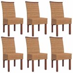 vidaXL Chaises à manger lot de 6 marron rotin naturel
