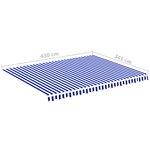 vidaXL Tissu de remplacement pour auvent Bleu et blanc 4 5x3 5 m