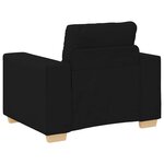vidaXL Ensemble de Canapés avec coussin avec oreiller 3 Pièces Noir tissu