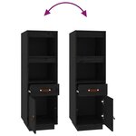 vidaXL Buffet haut Noir 34x40x108 5 cm Bois massif de pin