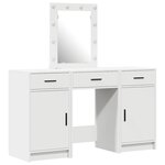 vidaXL Table de Toilette avec tiroir 3 Pièces Blanc 50 x 41 x 135 cm