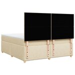 vidaXL Sommier à lattes de lit avec matelas Crème 200x200 cm Tissu