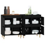 vidaXL Buffets 2 Pièces noir 60x35x70 cm bois d'ingénierie