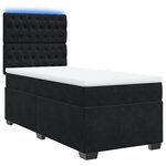 vidaXL Sommier à lattes de lit avec matelas Noir 90x190 cm Velours