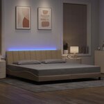 vidaXL Cadre de lit sans matelas Hanko crème 200x200 cm tissu