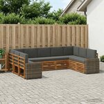 vidaXL Ensemble de canapé d'angle 9 Pièces Naturel et Anthracite