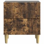 vidaXL Cabinet de chevet avec tiroir Chêne fumé 43 x 34 5 x 48 cm