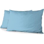 2 taies d'oreiller microfibre 82 g 50 x 70 cm - Bleu ciel