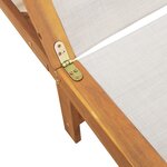 vidaXL Chaises longues lot de 2 table gris bois d'acacia et textilène