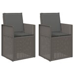 vidaXL Chaises de jardin salle à manger 2 Pièces Gris clair et anthracite