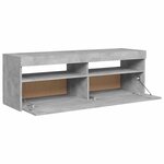 vidaXL Meuble TV avec lumières LED gris béton 120x35x40 cm