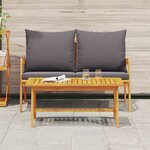 vidaXL Ensemble bistrot avec coussin 2 Pièces Marron Bois d'acacia massif