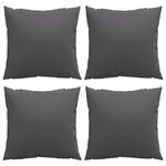 vidaXL Coussins de canapé lot de 4 anthracite 50x50 cm tissu