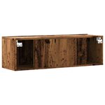 vidaXL Meuble TV mural vieux bois 100x30x30 cm bois d'ingénierie
