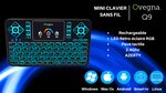 Ovegna q9 azerty  mini clavier wireless 2.4ghz  sans fil avec touchpad  led rétro-éclairé rgb  pour smart tv  pc  mini pc raspberry pi 2/3  consoles  laptop  pc et android box