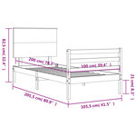 vidaXL Cadre de lit sans matelas blanc 100x200 cm bois massif