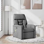 vidaXL Fauteuil inclinable de massage en tissu gris foncé