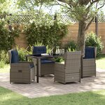 vidaXL Ensemble de 5 meubles de jardin en rattan poly gris
